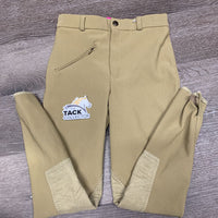 JUNIORS Ribbed Breeches *gc, older, snags, runs, puckered knees, mnr hairy velcro
