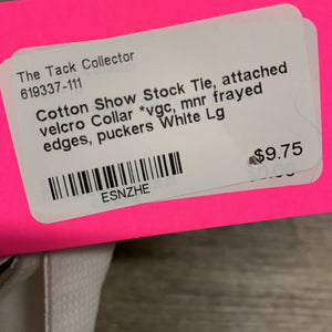 Cotton Show Stock Tie, attached velcro Collar *vgc, mnr frayed edges, puckers