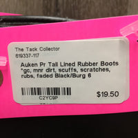 Pr Tall Lined Rubber Boots *gc, mnr dirt, scuffs, scratches, rubs, faded
