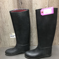 Pr Tall Lined Rubber Boots *gc, mnr dirt, scuffs, scratches, rubs, faded
