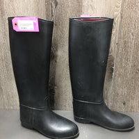 Pr Tall Lined Rubber Boots *gc, mnr dirt, scuffs, scratches, rubs, faded
