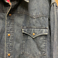 LS Hvy Jean Shirt, snaps *vgc, curled pocket, seam puckers, mnr faded & rubs
