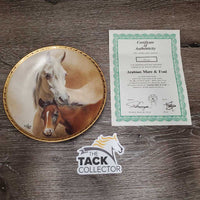 "Arabian Mare & Foal by Fred Stone" Decorative Plate, box, certificate *new
