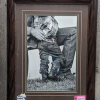 "An Afternoon with Grandpa" by Daniel R. Starlin(?sp) Photograph, Matted & Wood Frame *vgc, v.mnr dust & knicks