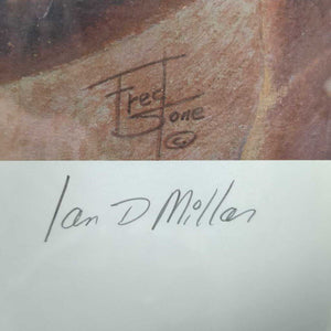"Big Ben & Ian Millar" Fred Stone Painting - Framed, signed by Fred Stone & Ian Millar *xc, mnr corner dings