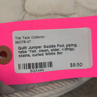 Quilt Jumper Saddle Pad, piping, tabs *fair, clean, older, v.dingy, stains, curled
