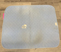 Quilt Baby Saddle Pad *gc, clean, stained, dingy, rubbed torn binding, puckered, faded
