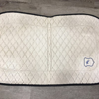 Quilt Dressage Saddle Pad "BCHA" *gc/fair, clean, older, v.dingy, stained, hairy, puckered, edge rubs