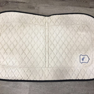 Quilt Dressage Saddle Pad "BCHA" *gc/fair, clean, older, v.dingy, stained, hairy, puckered, edge rubs