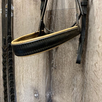 Padded Bridle, Braided Reins *fair, older, v.dirty, discolored, scraped edges, faded