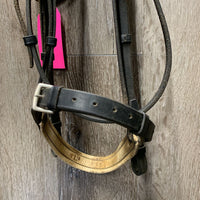 Padded Bridle, Braided Reins *fair, older, v.dirty, discolored, scraped edges, faded
