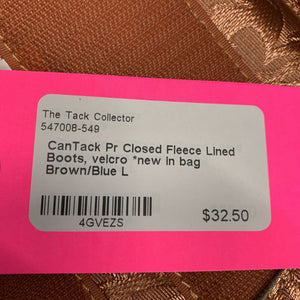 Pr Closed Fleece Lined Boots, velcro *new in bag