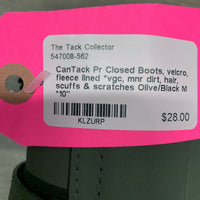 Pr Closed Boots, velcro, fleece lined *vgc, mnr dirt, hair, scuffs & scratches
