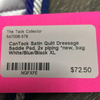 Satin Quilt Dressage Saddle Pad, 2x piping *new, bag
