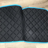 Satin Quilt Dressage Saddle Pad, 2x piping, Pr Closed Fleece Boots, velcro *new, bag
