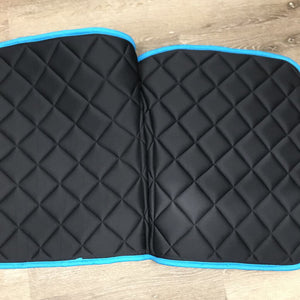 Satin Quilt Dressage Saddle Pad, 2x piping, Pr Closed Fleece Boots, velcro *new, bag