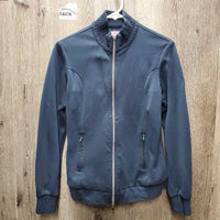 Light Jacket, zipper, crinkle collar & cuffs *gc, threads, faded, crinkled/bubbled
