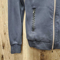 Light Jacket, zipper, crinkle collar & cuffs *gc, threads, faded, crinkled/bubbled
