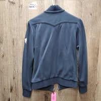 Light Jacket, zipper, crinkle collar & cuffs *gc, threads, faded, crinkled/bubbled
