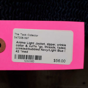 Light Jacket, zipper, crinkle collar & cuffs *gc, threads, faded, crinkled/bubbled