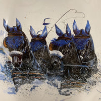 4 "Windsor" Driving Horses Watercolor Print by Jan Kunster *new, bag