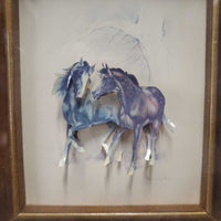 2 Shadow Box Horses *gc, dusty, dings, chips