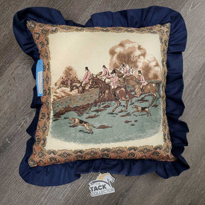 2 Couch Pillows, Hunt Scenes *gc, older, hairy, faded?
