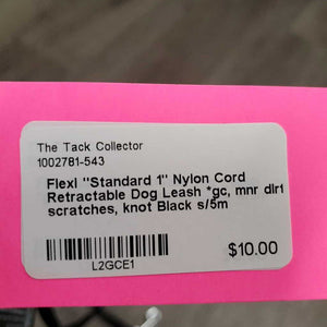 "Standard 1" Nylon Cord Retractable Dog Leash *gc, mnr dirt, scratches, knot