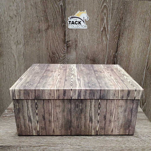 "Wood" Decorative Rigid Cardboard Storage Box, Lid *xc, discolored?faded edges