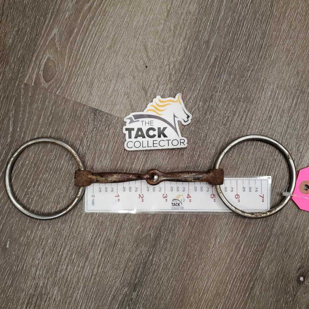 Thin Western Sweet Iron Loose Ring Bit *fair, gunkj - dirty, residue, stained, v.rusty, scuffs