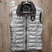 Quilt Puffy Vest, zipper *gc, mnr dirt, uneven fill, puckered, loose lining, mnr dirt?/stain
