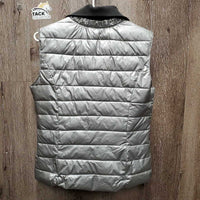 Quilt Puffy Vest, zipper *gc, mnr dirt, uneven fill, puckered, loose lining, mnr dirt?/stain
