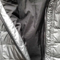 Quilt Puffy Vest, zipper *gc, mnr dirt, uneven fill, puckered, loose lining, mnr dirt?/stain
