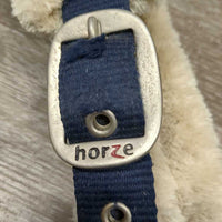 Nylon Halter, adj, snap, fleece lined *dirt, stains, faded, rubs, snags, frayed holes, smells
