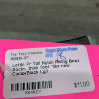 Pr Tall Nylon Riding Boot Socks, thick foot *like new
