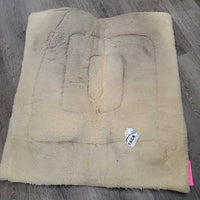 Woven Top Fleece Western Saddle *gc, dirty, stained, hairy, clumpy pilly fleece, compressed edges
