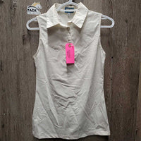SS Shirt, 1/4 Blouse - Button Up *gc, stains, seam puckeres
