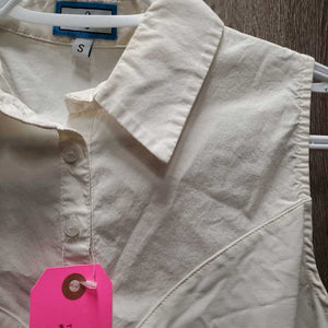 SS Shirt, 1/4 Blouse - Button Up *gc, stains, seam puckeres
