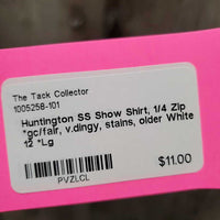 SS Show Shirt, 1/4 Zip *gc/fair, v.dingy, stains, older
