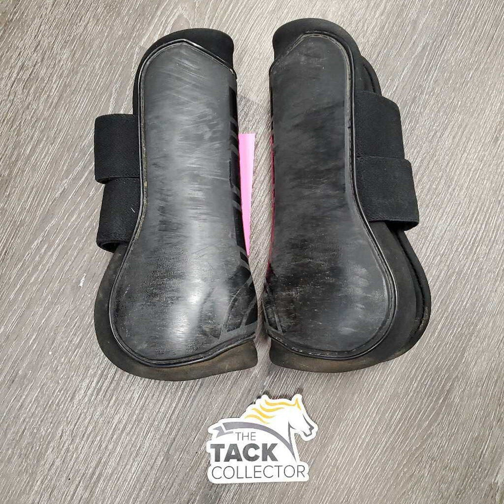 Pr Open Front Boots, velcro *gc, dirty, sandy, faded, scrapes