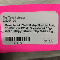 Quilt Baby Saddle Pad, "DeWinton PC & Greenhawk" *gc, clean, dingy, stains, pilly
