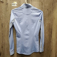 LS Show Sun Shirt, Mesh sleeves, 1/4 Zip Up, attached snap collar *vgc, mnr seam puckers & 'dent', popped pit elastics
