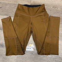 Full Sticky Seat Pull On Riding Tight Breeches, 2 thigh pockets *vgc, mnr seam rubs
