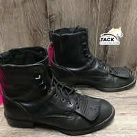 Pr Western Roper Boots, laces *gc, v.pilly lining, clean, stains, scratches, hairy, elastic threads, heel: dents & stains
