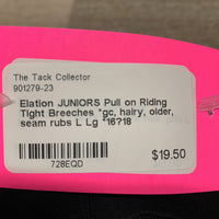 JUNIORS Pull on Riding Tight Breeches *gc, hairy, older, seam rubs
