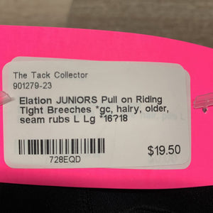 JUNIORS Pull on Riding Tight Breeches *gc, hairy, older, seam rubs