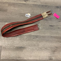 Stiff Padded Leather Girth, x1 els *gc, older, mnr dirt, rubs & scratches
