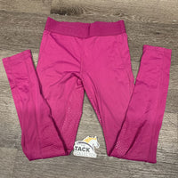 JUNIORS Full Sticky Seat Tight Breeches *gc, peeling stickys, mnr rubs & pills
