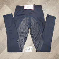 JUNIORS Pull On Full Sticky Seat Riding Tight Breeches *gc, dry/peeled stickies, seam rubs, pilly waist
