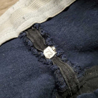 High Waist Full Seat Denim Breeches *gc/fair, faded, undone waist edge, pills, rubs, older, seam puckers
